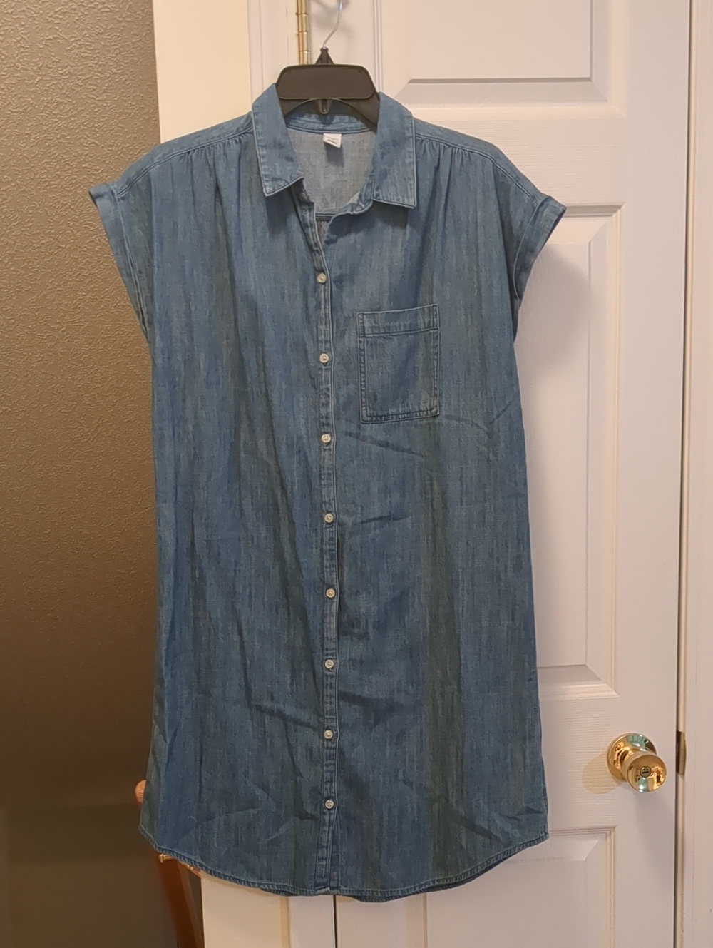 Old Navy Light Blue Denim Button-Up Mini Dress